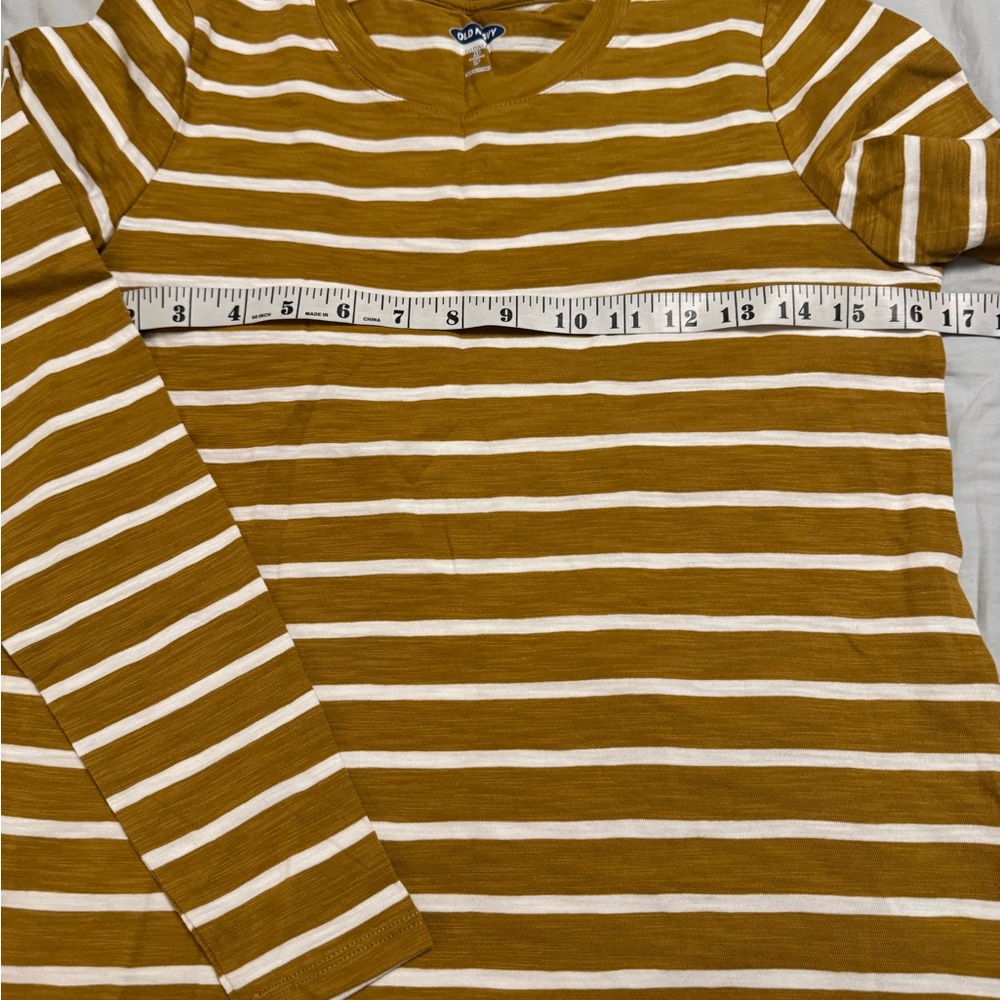Old Navy Mustard and White Striped Top